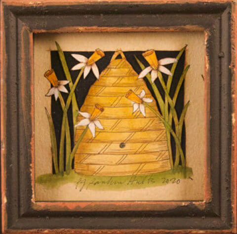 Bee Skep II - 4.00" x 4.00" - Hults Folk Art